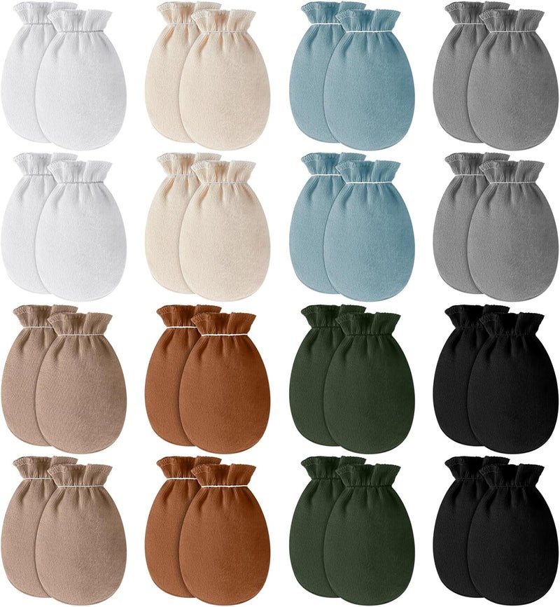 Cuffbow 16 Pairs Baby Mittens for Newborn Baby Boys Girls Infant Toddler Mittens No Scratch Gloves for Babies 0-6 Months - Image 1